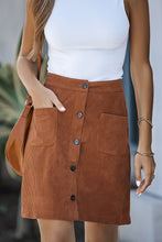 Load image into Gallery viewer, Buttoned Corduroy Mini Skirt