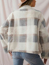 Load image into Gallery viewer, Collared Button Up Plaid Coat