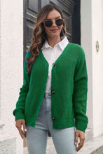 Load image into Gallery viewer, Button Down Ribbed Trim Cardigan