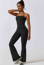 Load image into Gallery viewer, Halter Neck Flare Sport Jumpsuit