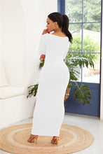 Load image into Gallery viewer, Round Neck Long Sleeve Maxi Wrap Dress