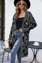 Load image into Gallery viewer, Leopard Open Front Cardigan with Pockets