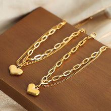 Load image into Gallery viewer, Heart Shape Lobster Closure Chain Bracelet