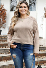 Load image into Gallery viewer, Plus Size Round Neck Long Sleeve T-Shirt