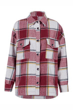 Load image into Gallery viewer, Plaid Pocketed Dropped Shoulder Coat