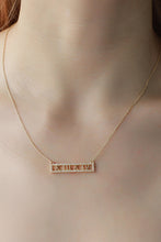 Load image into Gallery viewer, Inlaid Cubic Zirconia Bar Pendant Necklace