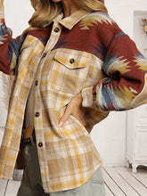 Load image into Gallery viewer, Plaid Geometric Dropped Shoulder Jacket