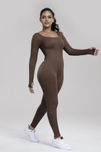 Load image into Gallery viewer, Square Neck Long Sleeve Active Jumpsuit