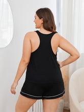 Load image into Gallery viewer, Plus Size Contrast Piping Racerback Tank and Shorts Lounge Set