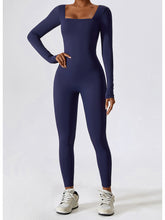 Load image into Gallery viewer, Square Neck Long Sleeve Sports Jumpsuit