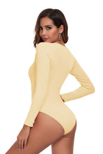 Load image into Gallery viewer, Square Neck Long Sleeve Active Bodysuit