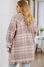 Load image into Gallery viewer, Plus Size Plaid Button Up Dropped Shoulder Outerwear