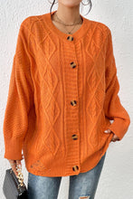 Load image into Gallery viewer, Round Neck Long Sleeve Cardigan