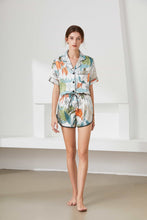 Load image into Gallery viewer, Lapel Collar Shirt and Shorts Lounge Set