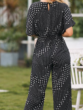 Load image into Gallery viewer, Polka Dot Surplice Neck Jumpsuit with Pockets