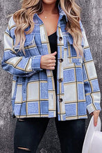 Load image into Gallery viewer, Plaid Pocketed Dropped Shoulder Coat