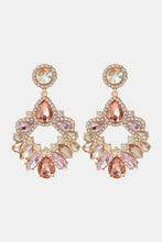 Load image into Gallery viewer, Zinc Alloy Frame Glass Stone Dangle Earrings