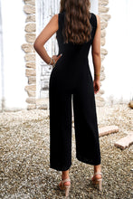 Load image into Gallery viewer, Pocketed Half Button Sleeveless Jumpsuit