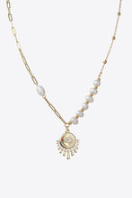 Load image into Gallery viewer, Evil Eye Pendant Pearl Stainless Steel Necklace