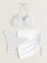 Load image into Gallery viewer, Tied Halter Neck Three-Piece Swim Set