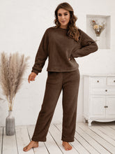 Load image into Gallery viewer, Teddy Long Sleeve Top and Pants Lounge Set