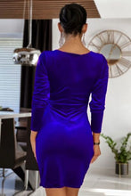 Load image into Gallery viewer, Surplice Long Sleeve Mini Dress