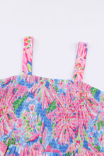 Load image into Gallery viewer, Floral Smocked Square Neck Jumpsuit with Pockets