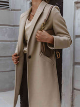 Load image into Gallery viewer, Long Sleeve Longline Coat with Pockets