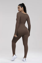 Load image into Gallery viewer, Square Neck Long Sleeve Active Jumpsuit