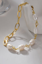 Load image into Gallery viewer, Half Pearl Half Chain Stainless Steel Bracelet