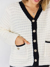 Load image into Gallery viewer, Contrast Trim Button Up Cardigan