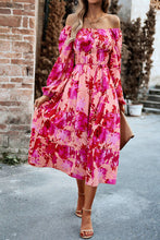 Load image into Gallery viewer, Printed Balloon Sleeve Midi Dress