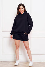 Load image into Gallery viewer, Drop Shoulder Long Sleeve Hoodie and Shorts Set