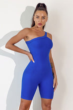 Load image into Gallery viewer, Asymmetrical Neck Wide Strap Active Romper