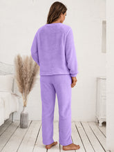 Load image into Gallery viewer, Teddy Long Sleeve Top and Pants Lounge Set