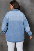 Load image into Gallery viewer, Plus Size Button Up Pocketed Denim Top