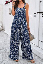 Load image into Gallery viewer, Printed Wide Strap Jumpsuit with Pockets