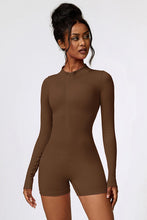 Load image into Gallery viewer, Half Zip Long Sleeve Active Romper