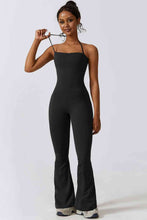 Load image into Gallery viewer, Halter Neck Flare Sport Jumpsuit