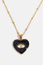 Load image into Gallery viewer, Heart &amp; Evil Eye Shape 18K Gold Plated Pendant Necklace