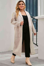 Load image into Gallery viewer, Plus Size Collared Neck Buttoned Longline Coat