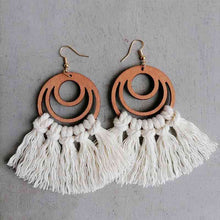 Load image into Gallery viewer, Tassel Detail Geometric Earrings