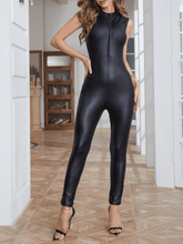 Load image into Gallery viewer, Zip-Up Sleeveless Slim Fit Jumpsuit