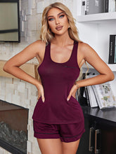 Load image into Gallery viewer, Scoop Neck Wide Strap Tank and Shorts Lounge Set