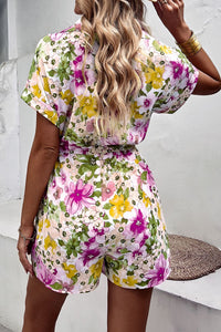 JULIANNA Floral Drawstring Romper