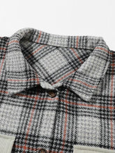 Load image into Gallery viewer, Plus Size Plaid Button Up Dropped Shoulder Outerwear