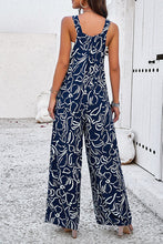 Load image into Gallery viewer, Printed Wide Strap Jumpsuit with Pockets