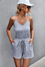 Load image into Gallery viewer, Spaghetti Strap V-Neck Pocket Romper