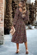 Load image into Gallery viewer, Printed Balloon Sleeve Midi Dress