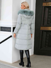 Load image into Gallery viewer, Longline Hooded Winter Coat with Pockets